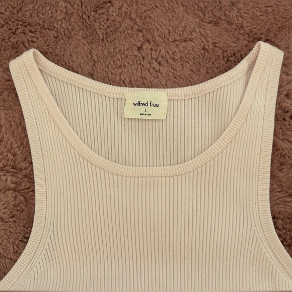 Wilfred Pale Pink Ribbed Cutout Tank Midi Dress - Picture 4 of 6